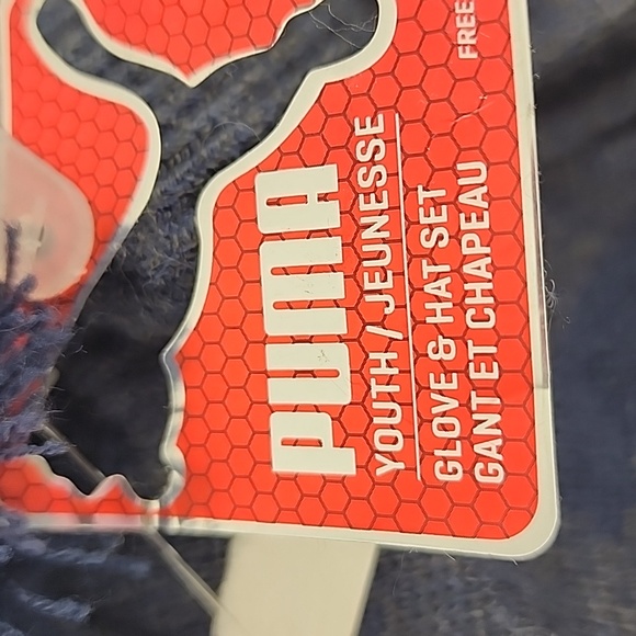 ⭐️3/ $30⭐️ PUMA Youth Knit Navy Blue Hat & Gloves Matching Set - Picture 5 of 11